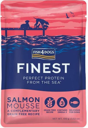 Fish4Dogs Mousse Υγρή Τροφή Σκύλων σε Φακελάκι με Σολομό 100gr