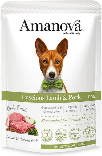 Amanova Wet Food Dogs in Cans with Lamb, Pork, Tuna Fish, Meat and Potatoes Grain-Free 100gr