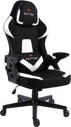 Raptor Fury Fabric Gaming Chair with Adjustable Arms Black / White