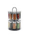 General Trade Glass Tabletop Rotating Spice Rack Silver 16pcs