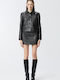 Pinko Leder Mini Rock Black