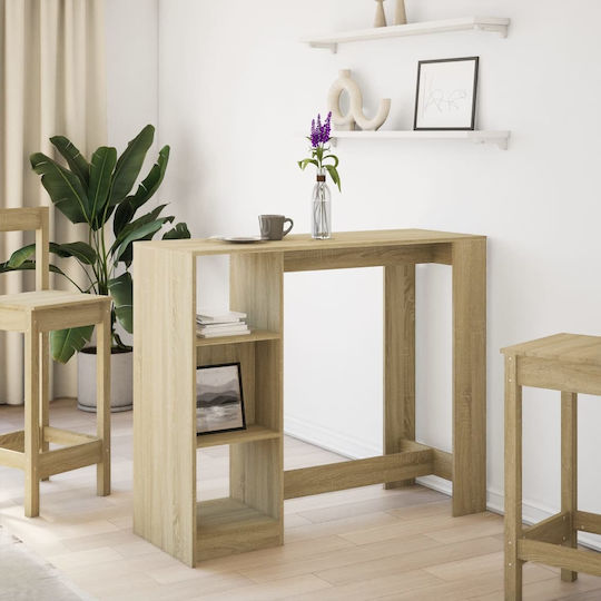 vidaXL Sonoma Brown Wooden Bar Table 124x46x103.5 cm