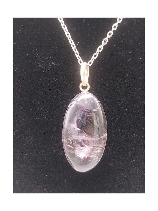 Cabochon Ametrine Necklace Steel Chain