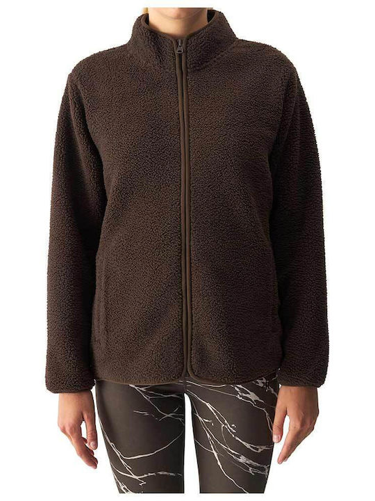 Fleece Jachetă de damă în Maro Culoare