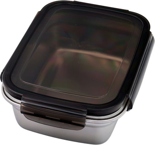 Sidirela Inox Lunch Box Silver with Black Cap 850ml