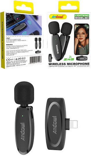 Andowl M3 Wireless Condenser (Small Diaphragm) Microphone Πέτου, Clip On