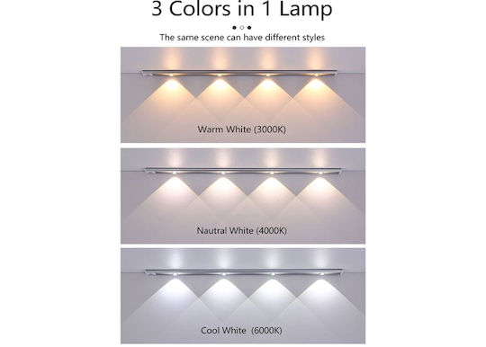 Foyu Φωτιστικό Πάγκου Κουζίνας LED 6W Kühles Weiß mit Bewegungssensor M60xB3.4xH1.4cm.