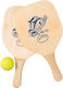 Ocean Power Game Beach Rackets Set Beige with Straight Beige Handle and Ball ABD1