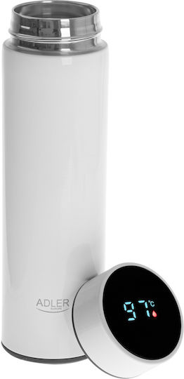 Adler Μπουκάλι Θερμός Ανοξείδωτο 473ml White
