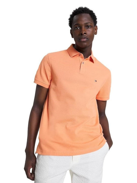 Tommy Hilfiger Bluza Bărbătească cu Mânecă Scurtă Polo Orange