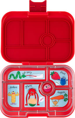 Yumbox Original 6-secțiuni Cutie de Prânz Wow Roșu Monștri Amuzanți