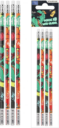 Creion Gum Hb Skate Dino Stk Pbh Op4 36/432