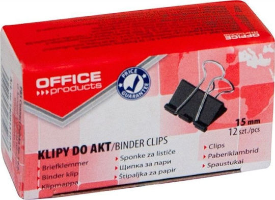 Office Products Document Clips 15mm 12 Pcs Black