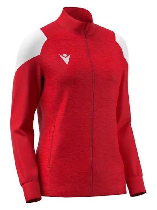 Damen Sweatshirtjacke Red/White