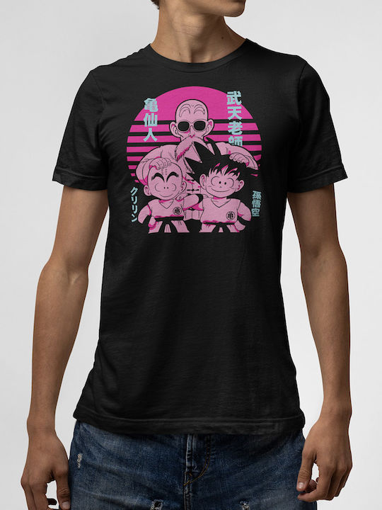 T-shirt Μαύρο Goku Krillin Roshi