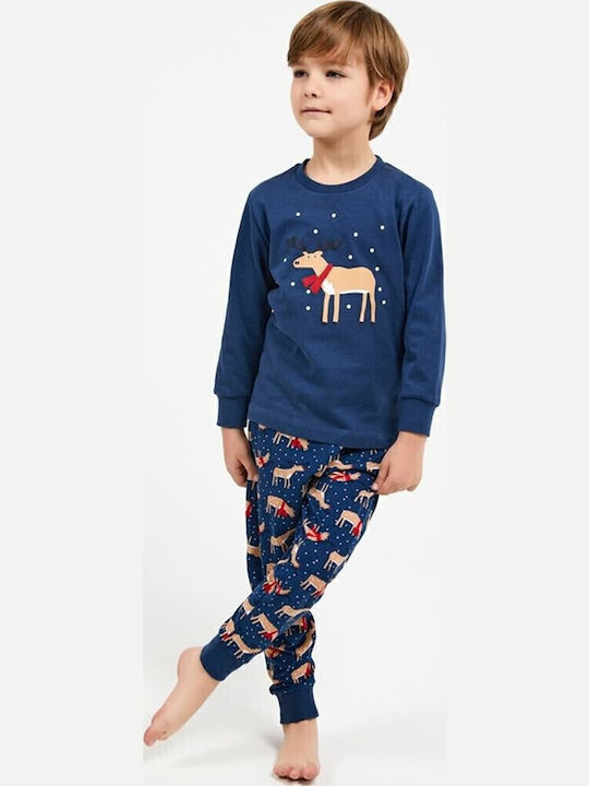 Kids' Pajamas Winter Navy Blue