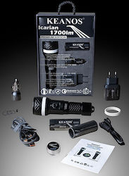 Keanos Icarian (Premium Edition) Στεγανός Επαναφορτιζόμενος Φακός LED 1700lm Keanos Icarian (Premium Edition) Στεγανός Επαναφορτιζόμενος Φακός LED 1700lm