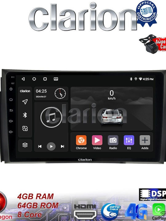 Clarion Car Audio System for Fiat Sedici Suzuki SX4 2006-2011 (Bluetooth/USB/WiFi/GPS/Apple-Carplay/Android-Auto) with Touch Screen 9"
