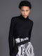 Women's Blouse Long Sleeve Turtleneck Black