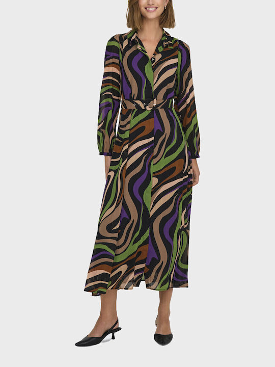Only Life Midi Shirt Dress Green