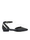 Spitze Zehe Pumps mit Riemen & Niedrigem Absatz Schwarz