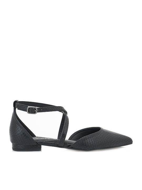 Synthetic Leather Black Low Heels Animal Print
