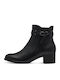 Leather Women's Ankle Boots with Medium Heel Black