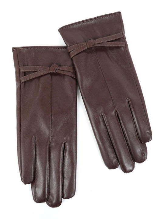 Doca Unisex Leather Gloves Beige