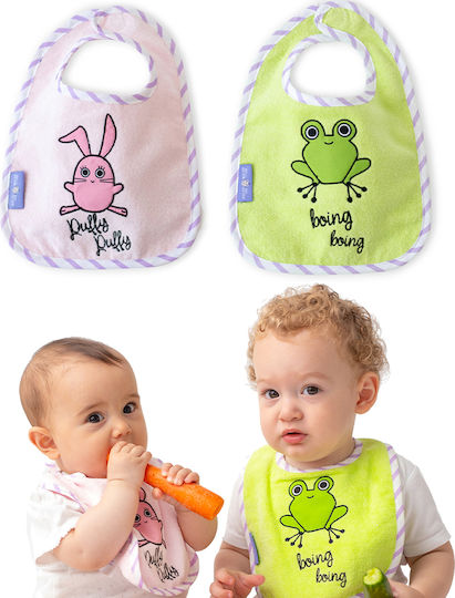 Milk&Moo Bavetă material textil Milk, Rabbit, Frog 2buc
