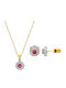 Kiriakos Gofas Set with Necklace & Earrings from Gold 18K with Stones
