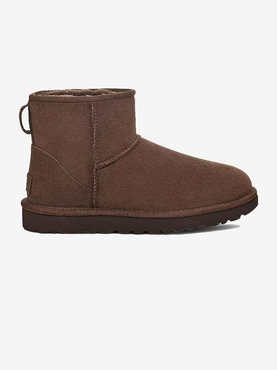 Ugg Australia Δερμάτινα Γυναικεία Μποτάκια Καφέ