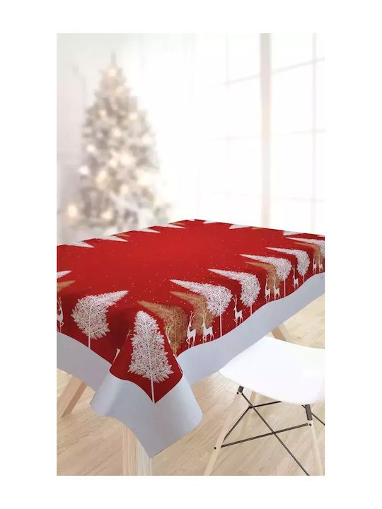 Saint Clair Christmas Decorated Tablecloth Red L145xW180cm 1pcs