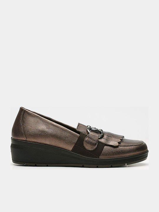 Imac Leder Damen Loafers Bronze