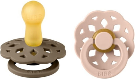Bibs Boheme Round Pacifiers Rubber Oak/Blush for 6+ months 2pcs