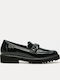 Lackleder Damen Mokassins in Schwarz Farbe