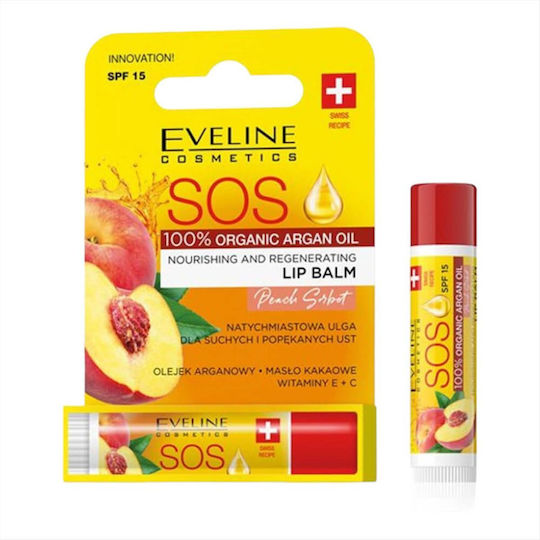 Eveline Cosmetics Sos Balsam de Buze Peach Sorbet Spf15 4,2g