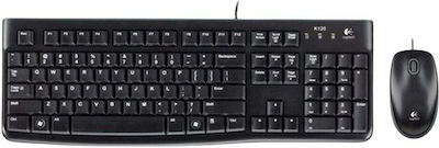 Logitech Desktop MK120 Σετ Πληκτρολόγιο & Ποντίκι Γερμανικό Γκρι