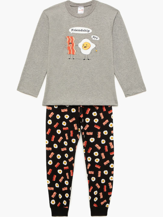 Minerva Kids' Pajamas Winter Gray Breakfast