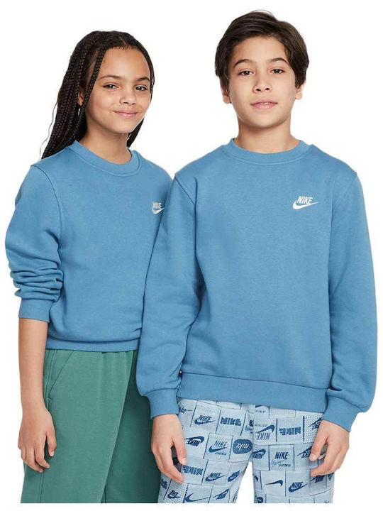 Nike Fleece Kids Sweatshirt Blue Sportswear Club