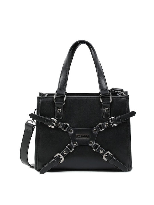 Doca Damen Tasche Hand Schwarz