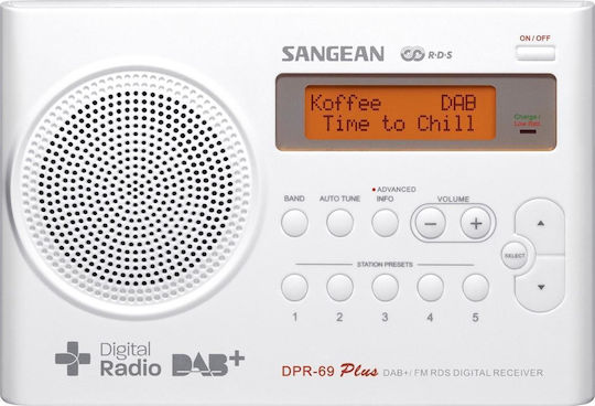 Sangean Traveller 690 Φορητό Ραδιόφωνο Επαναφορτιζόμενο DAB+ Λευκό