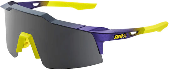 100% Cycling Glasses Speedcraft SL with Yellow Frame & Dark Lenses