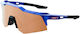 100% Cycling Glasses with Blue Frame and Mirror Lenses