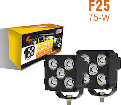 Τετράγωνος Προβολέας Αυτοκινήτου LED Universal 75W 1τμχ Τετράγωνος Προβολέας Αυτοκινήτου LED Universal 75W 1τμχ