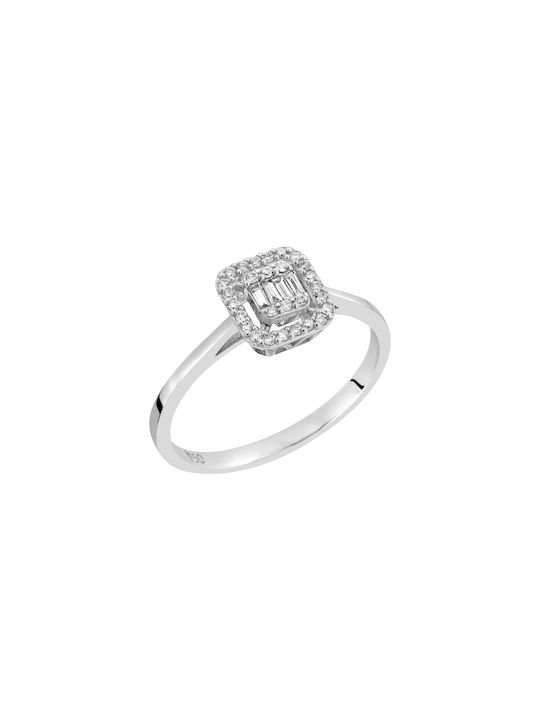 Single Stone from White Gold 18K with Diamond