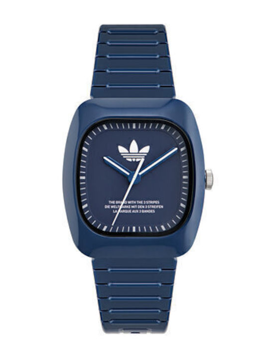 adidas Retro Wave One Ανδρικό Ρολόι 37mm Μπαταρίας με Μπλε Καουτσούκ Λουράκι