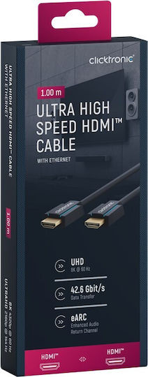 Clicktronic HDMI 2.1 Cable HDMI male - HDMI male 1m Black