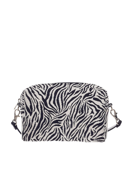 Signare Zebra Print Γυναικεία Τσάντα Χιαστί Μαύρη