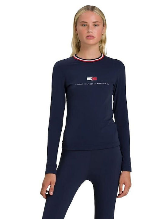 Rossignol Women's Blouse Long Sleeve Navy Blue