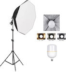 Octagon Umbrella Softbox Adjustable Height 45w Led Lighting 45w Three Color